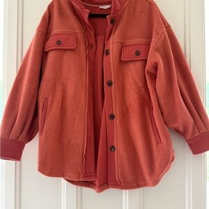 In Bloom Women's Shacket Warm Coral